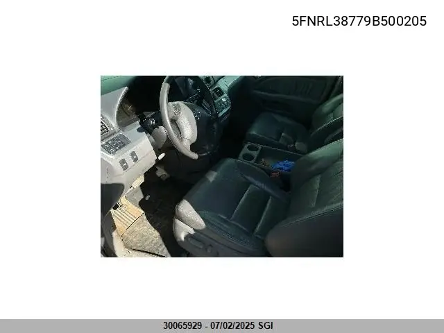 2009 Honda Odyssey Exl VIN: 5FNRL38779B500205 Lot: 30065929