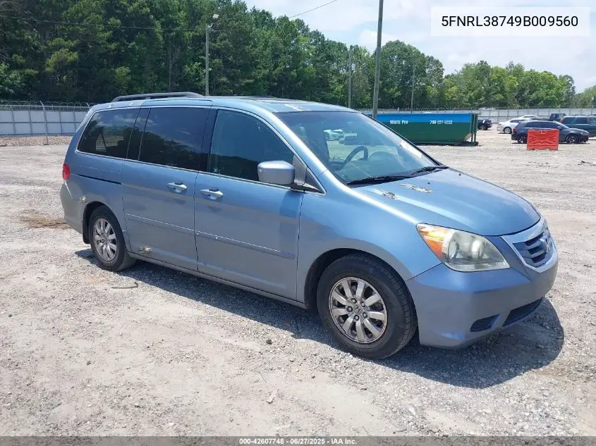2009 Honda Odyssey Ex-L VIN: 5FNRL38749B009560 Lot: 42607748