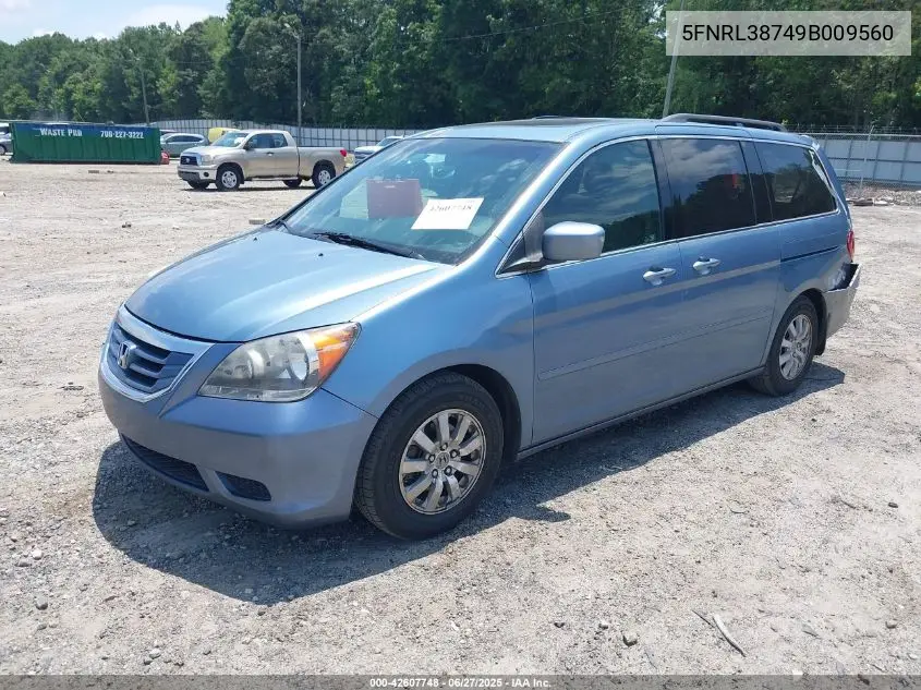 2009 Honda Odyssey Ex-L VIN: 5FNRL38749B009560 Lot: 42607748