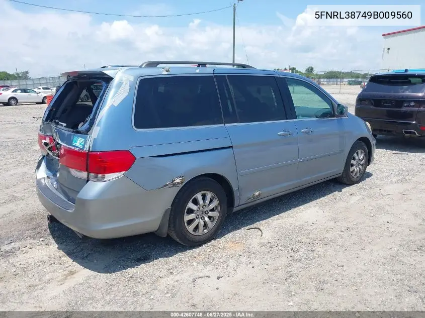 2009 Honda Odyssey Ex-L VIN: 5FNRL38749B009560 Lot: 42607748