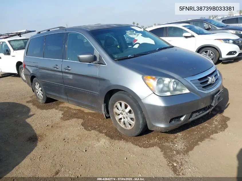 2009 Honda Odyssey Exl VIN: 5FNRL38739B033381 Lot: 42642774