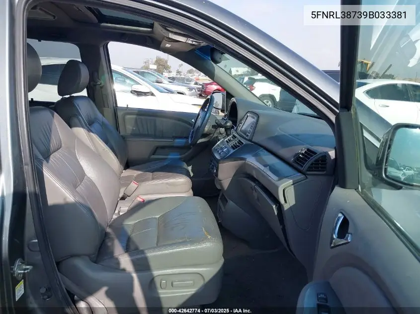 2009 Honda Odyssey Exl VIN: 5FNRL38739B033381 Lot: 42642774