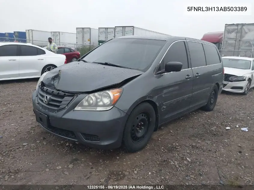 2010 Honda Odyssey Dx VIN: 5FNRL3H13AB503389 Lot: 12325155