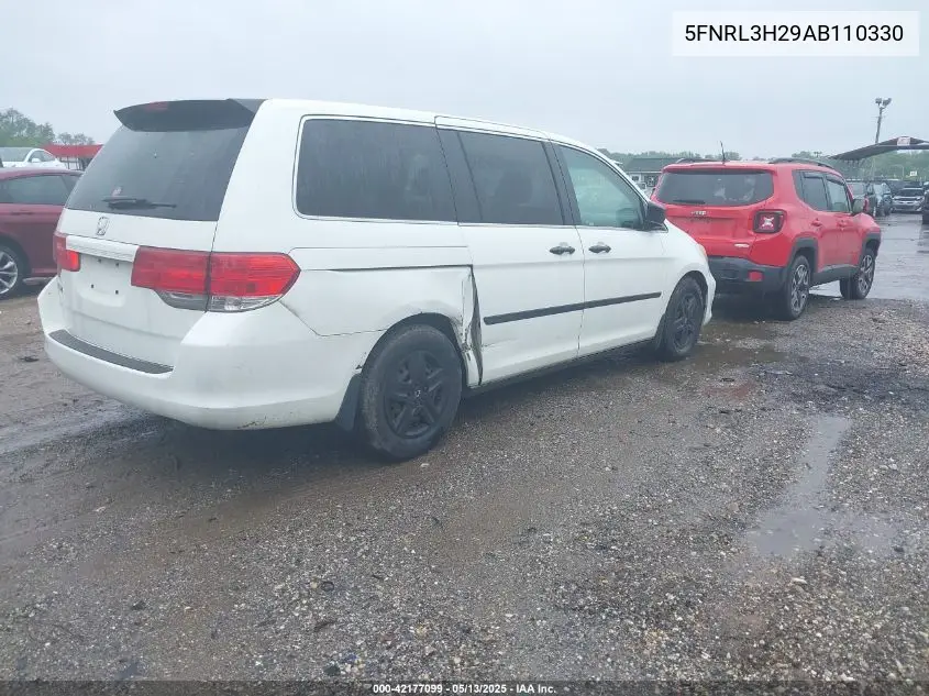 2010 Honda Odyssey Lx VIN: 5FNRL3H29AB110330 Lot: 42177099