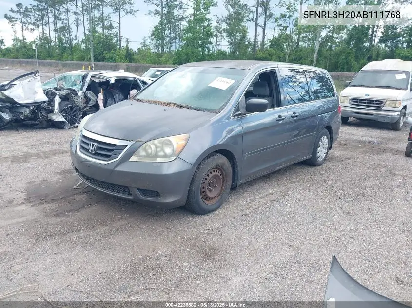 2010 Honda Odyssey Lx VIN: 5FNRL3H20AB111768 Lot: 42236582