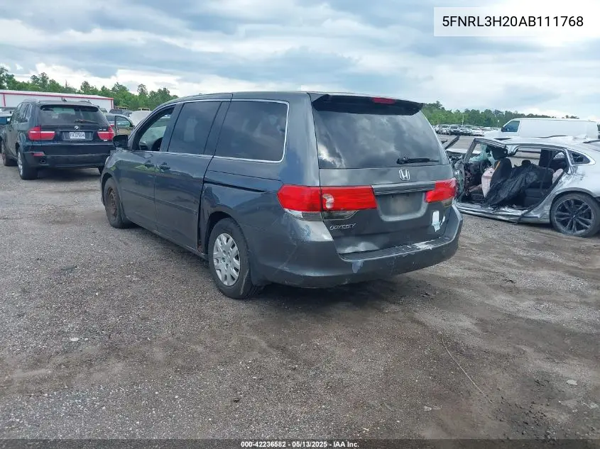 2010 Honda Odyssey Lx VIN: 5FNRL3H20AB111768 Lot: 42236582