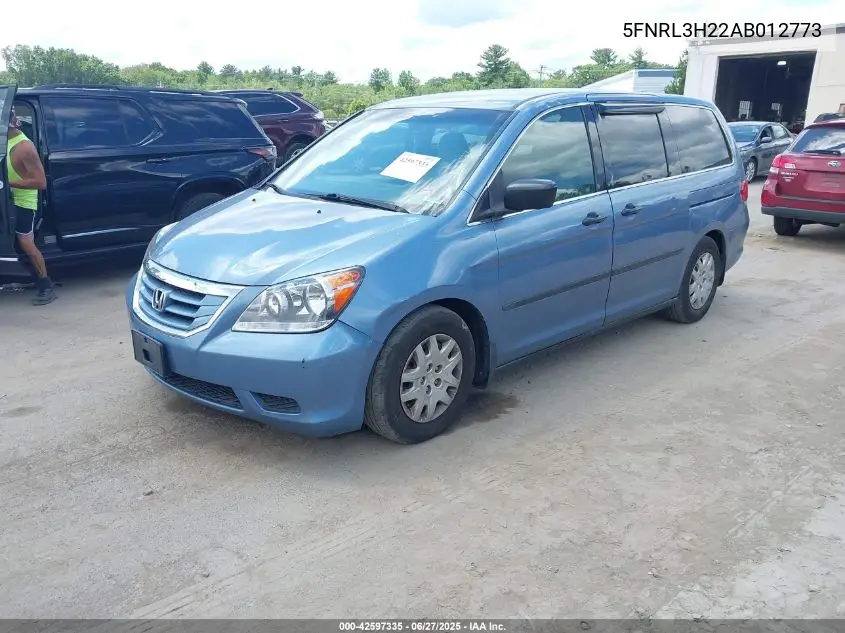 2010 Honda Odyssey Lx VIN: 5FNRL3H22AB012773 Lot: 42597335