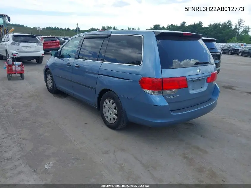 2010 Honda Odyssey Lx VIN: 5FNRL3H22AB012773 Lot: 42597335