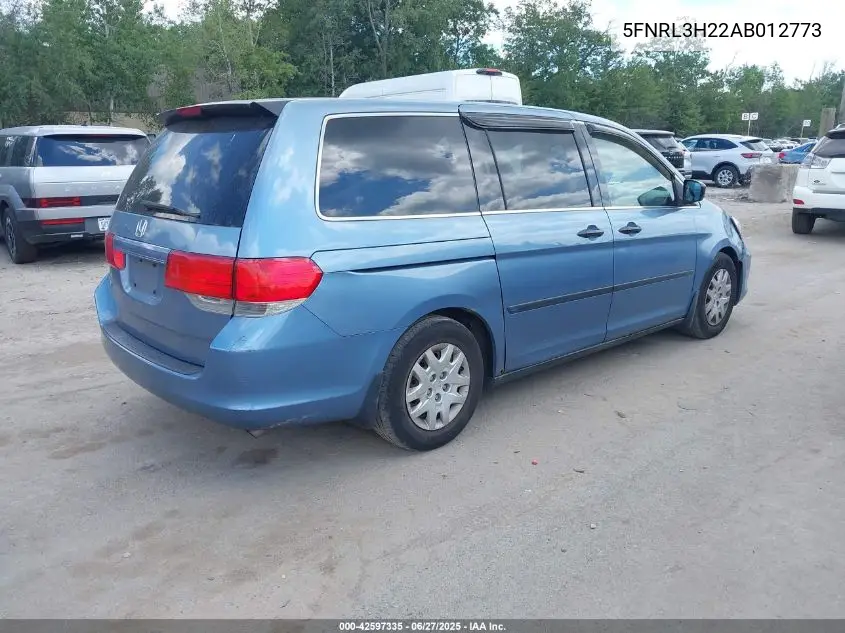 2010 Honda Odyssey Lx VIN: 5FNRL3H22AB012773 Lot: 42597335
