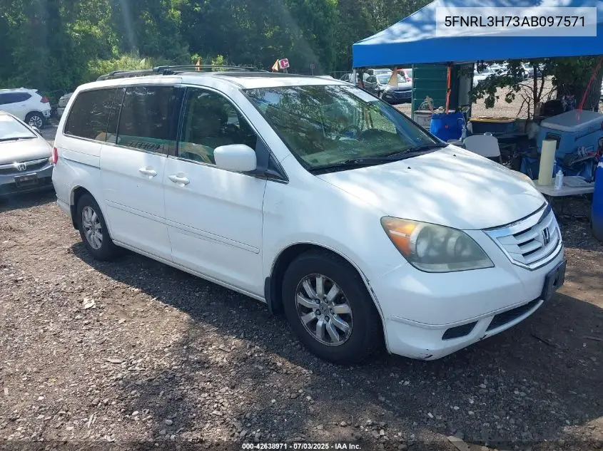 2010 Honda Odyssey Ex-L VIN: 5FNRL3H73AB097571 Lot: 42638971