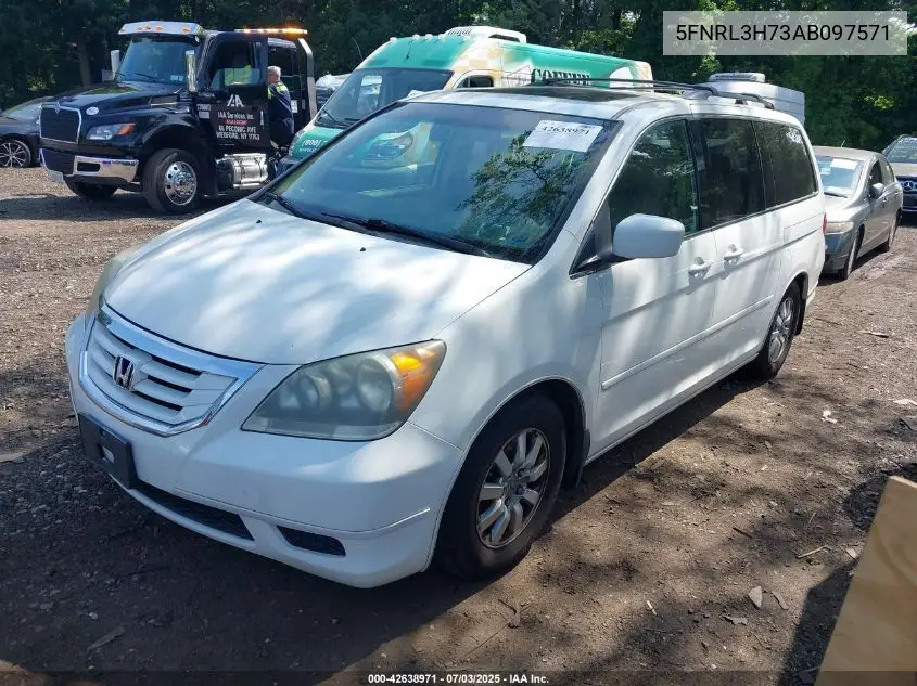 2010 Honda Odyssey Ex-L VIN: 5FNRL3H73AB097571 Lot: 42638971