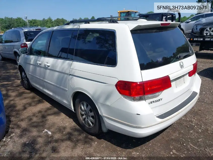 2010 Honda Odyssey Ex-L VIN: 5FNRL3H73AB097571 Lot: 42638971