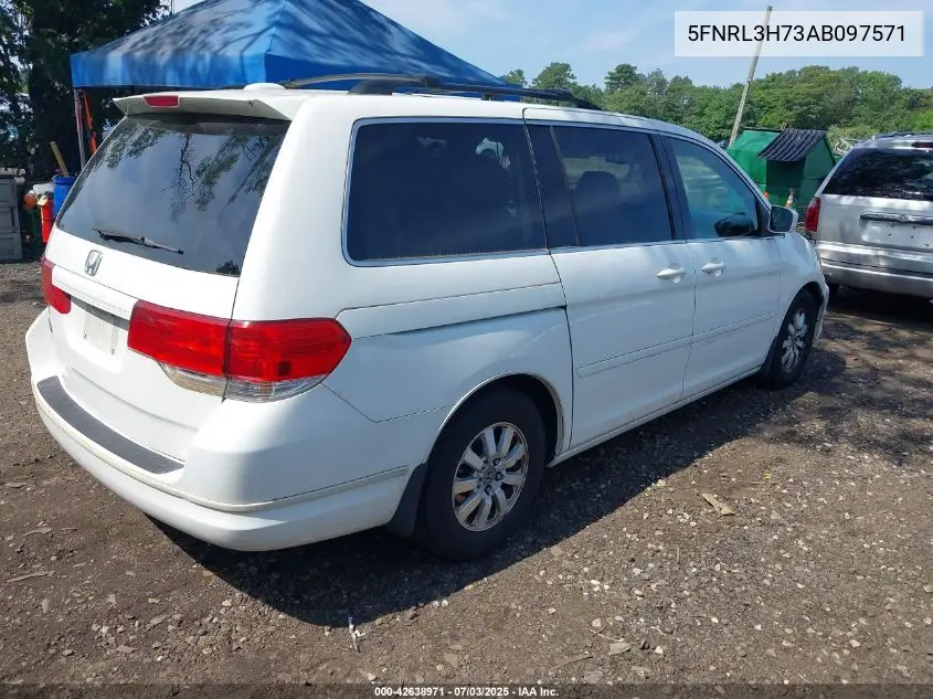 2010 Honda Odyssey Ex-L VIN: 5FNRL3H73AB097571 Lot: 42638971