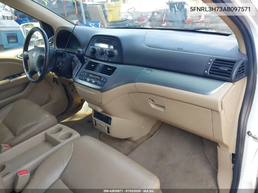2010 Honda Odyssey Ex-L VIN: 5FNRL3H73AB097571 Lot: 42638971
