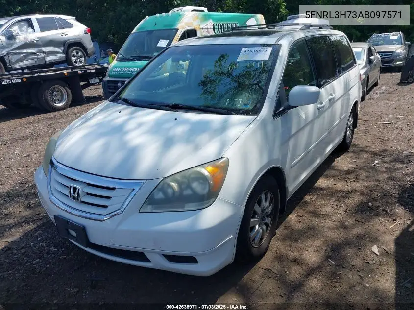2010 Honda Odyssey Ex-L VIN: 5FNRL3H73AB097571 Lot: 42638971