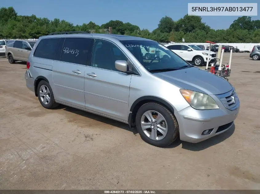 2010 Honda Odyssey Touring VIN: 5FNRL3H97AB013477 Lot: 42645173