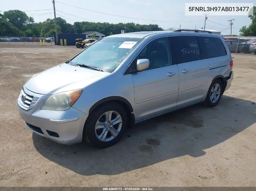2010 Honda Odyssey Touring VIN: 5FNRL3H97AB013477 Lot: 42645173