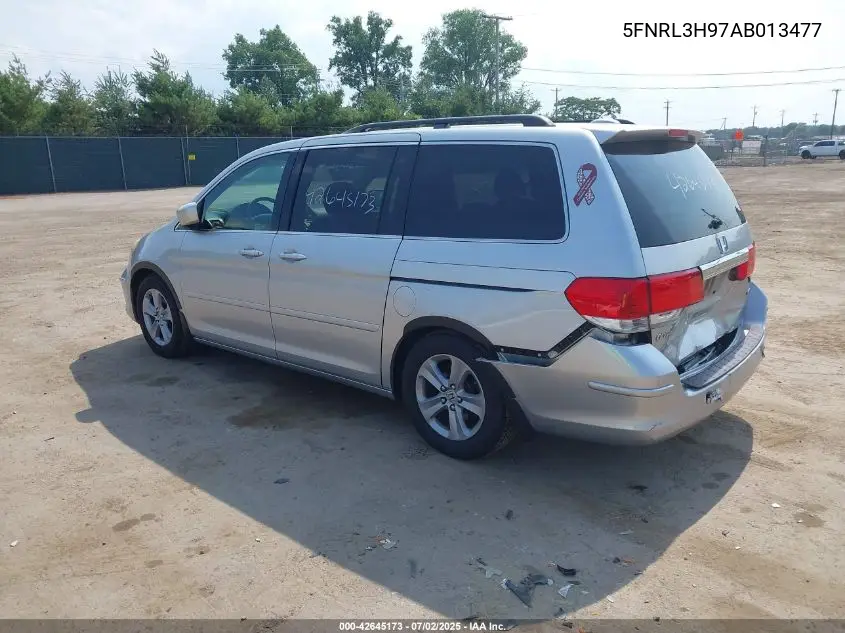 2010 Honda Odyssey Touring VIN: 5FNRL3H97AB013477 Lot: 42645173