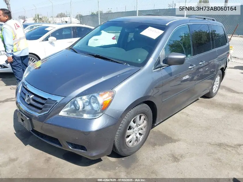 2010 Honda Odyssey Ex-L VIN: 5FNRL3H73AB060164 Lot: 42647629