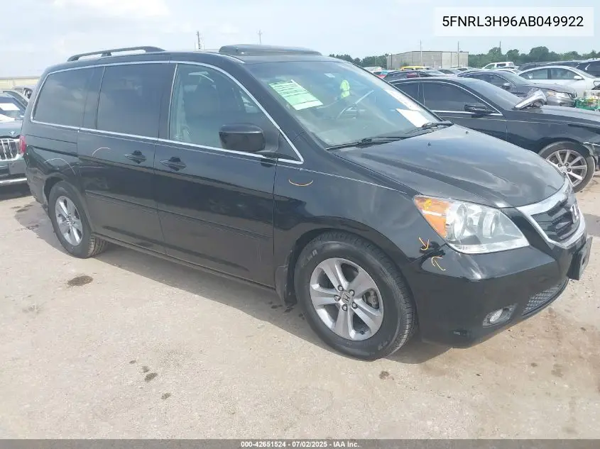 2010 Honda Odyssey Touring VIN: 5FNRL3H96AB049922 Lot: 42651524
