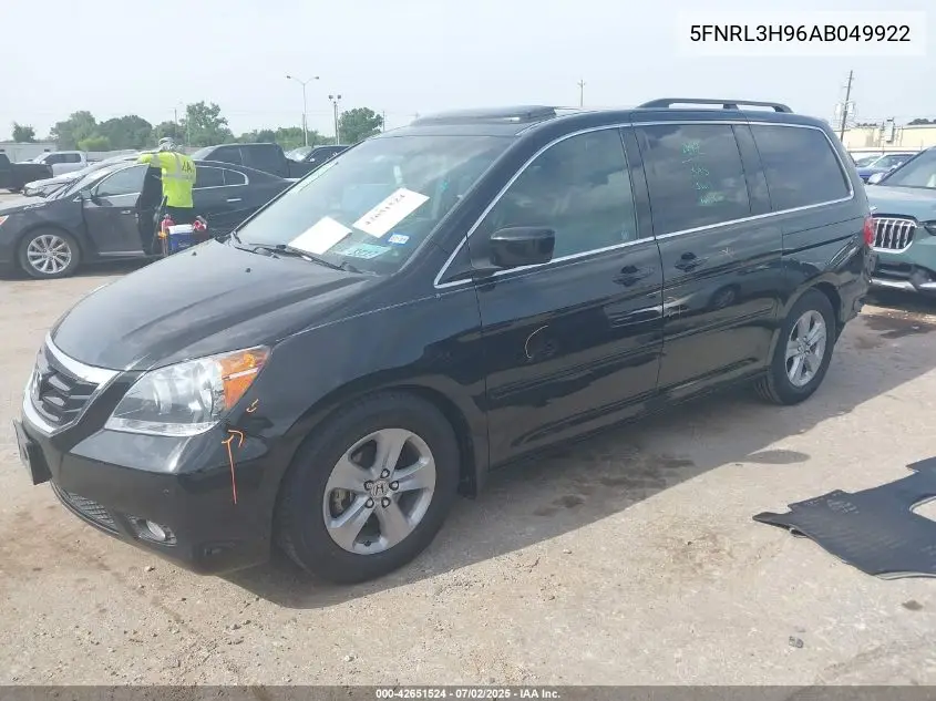 2010 Honda Odyssey Touring VIN: 5FNRL3H96AB049922 Lot: 42651524