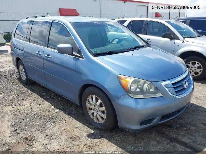 2010 Honda Odyssey Ex-L VIN: 5FNRL3H68AB089005 Lot: 42669214