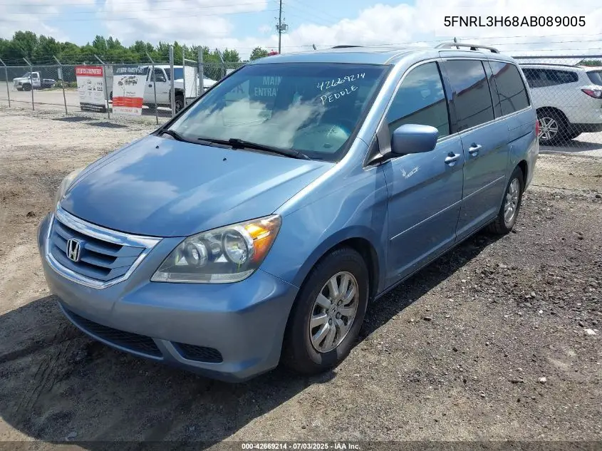 2010 Honda Odyssey Ex-L VIN: 5FNRL3H68AB089005 Lot: 42669214