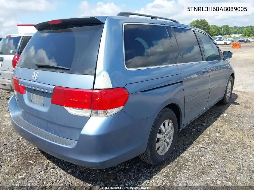 2010 Honda Odyssey Ex-L VIN: 5FNRL3H68AB089005 Lot: 42669214