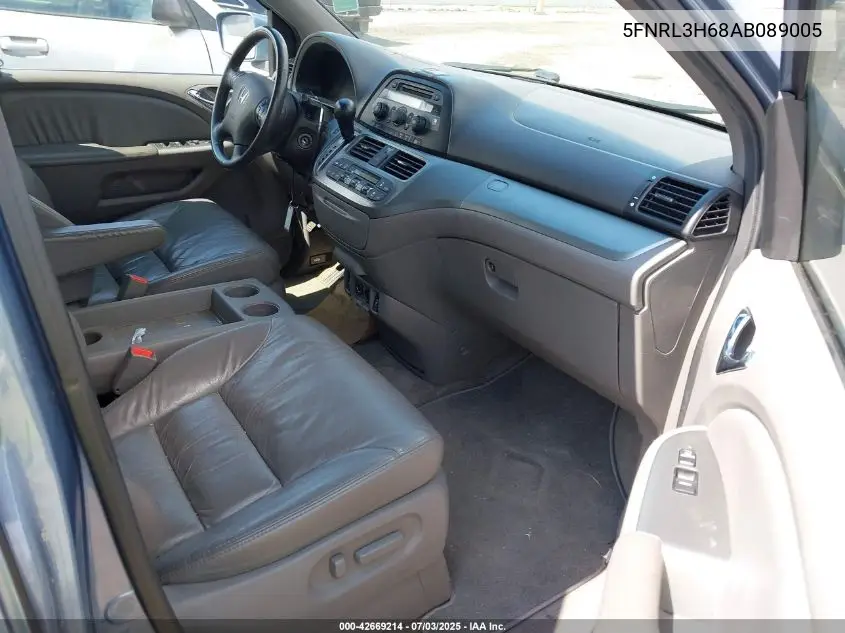 2010 Honda Odyssey Ex-L VIN: 5FNRL3H68AB089005 Lot: 42669214