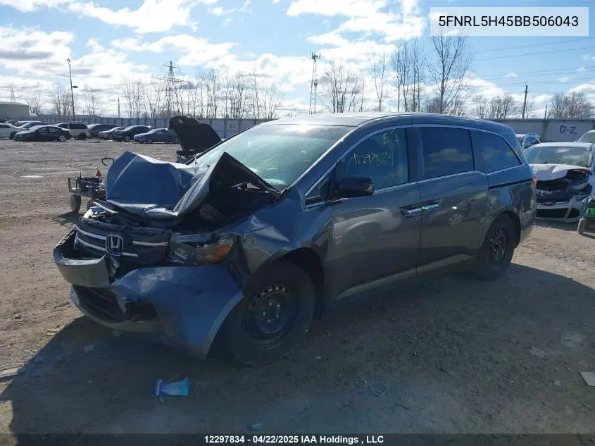2011 Honda Odyssey Ex VIN: 5FNRL5H45BB506043 Lot: 12297834