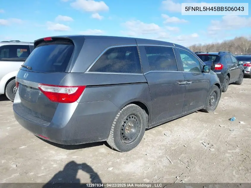 2011 Honda Odyssey Ex VIN: 5FNRL5H45BB506043 Lot: 12297834