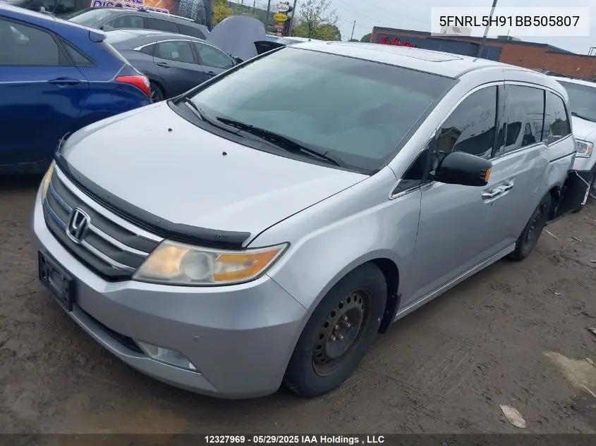 2011 Honda Odyssey Touring/Touring Elite VIN: 5FNRL5H91BB505807 Lot: 12327969