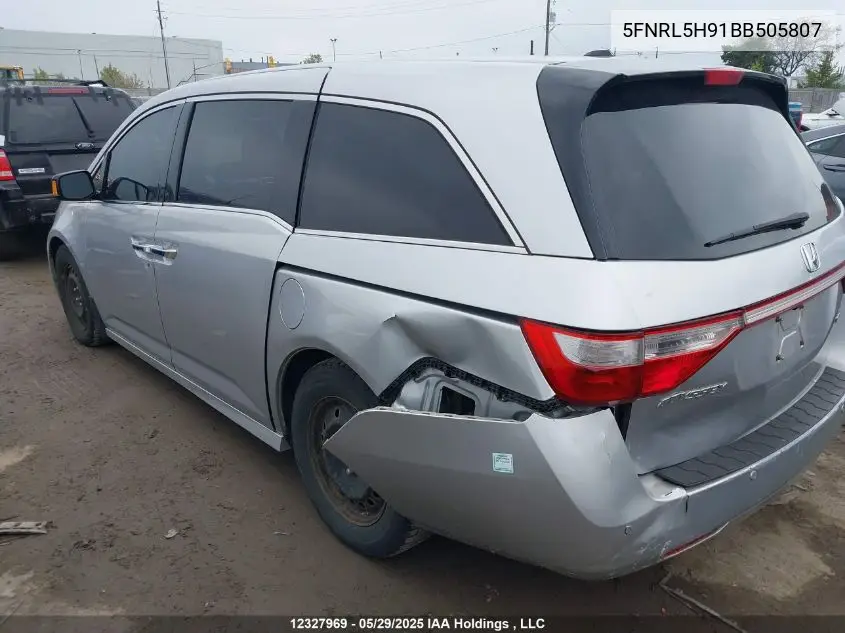 2011 Honda Odyssey Touring/Touring Elite VIN: 5FNRL5H91BB505807 Lot: 12327969