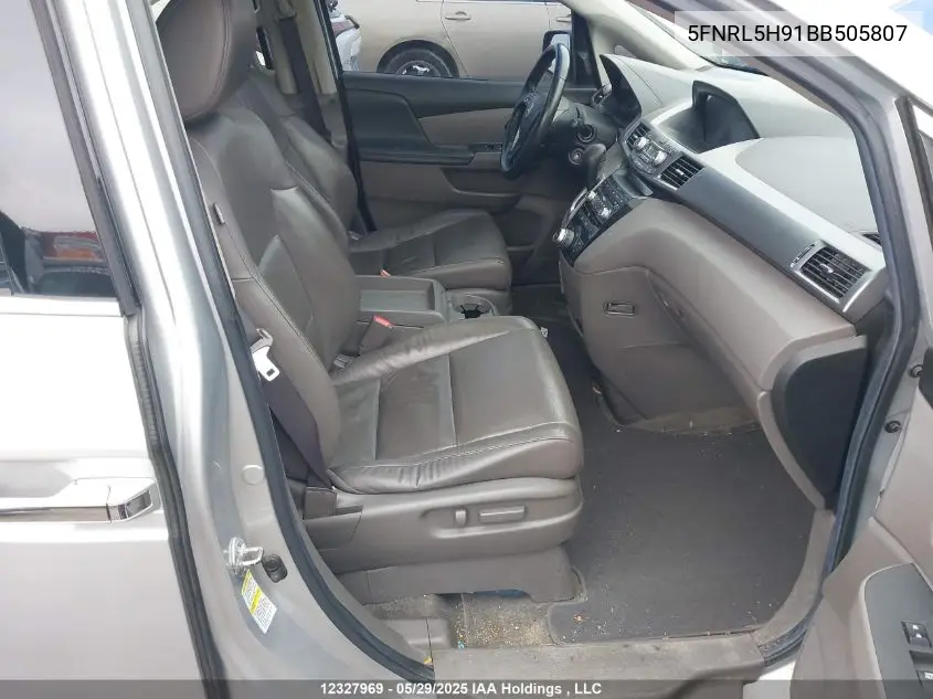 2011 Honda Odyssey Touring/Touring Elite VIN: 5FNRL5H91BB505807 Lot: 12327969