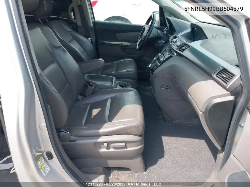 2011 Honda Odyssey Touring/Touring Elite VIN: 5FNRL5H99BB504579 Lot: 12335223