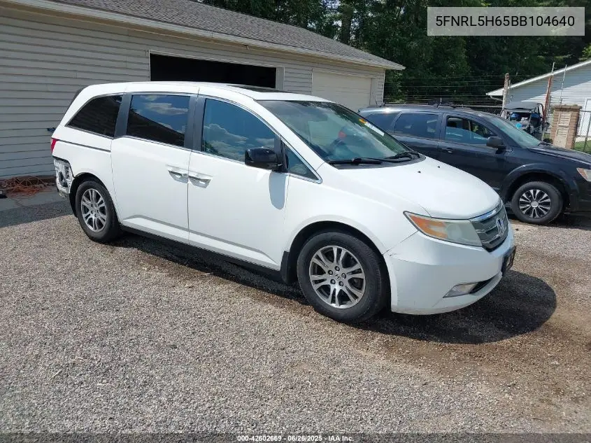 2011 Honda Odyssey Ex-L VIN: 5FNRL5H65BB104640 Lot: 42602669