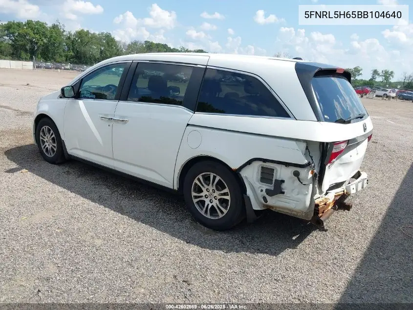2011 Honda Odyssey Ex-L VIN: 5FNRL5H65BB104640 Lot: 42602669