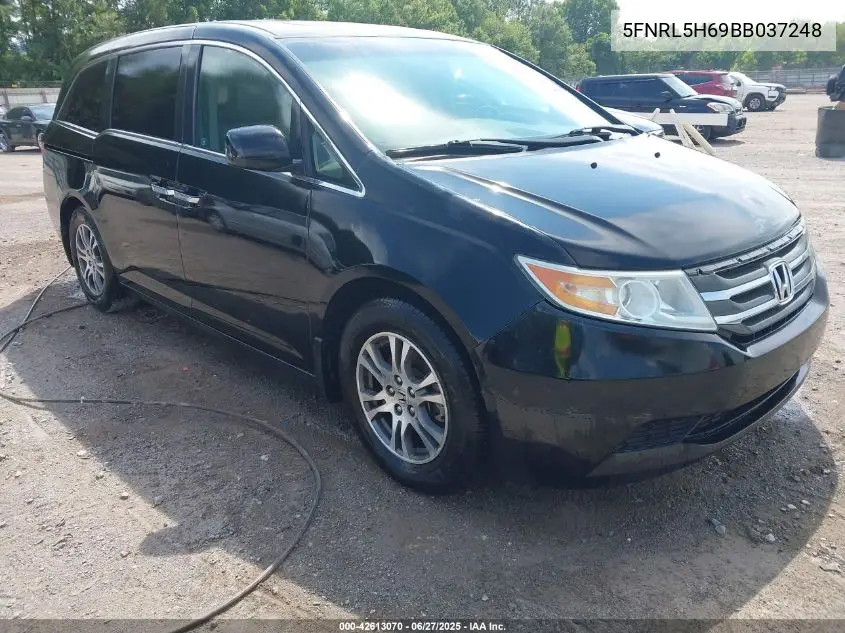 2011 Honda Odyssey Ex-L VIN: 5FNRL5H69BB037248 Lot: 42613070
