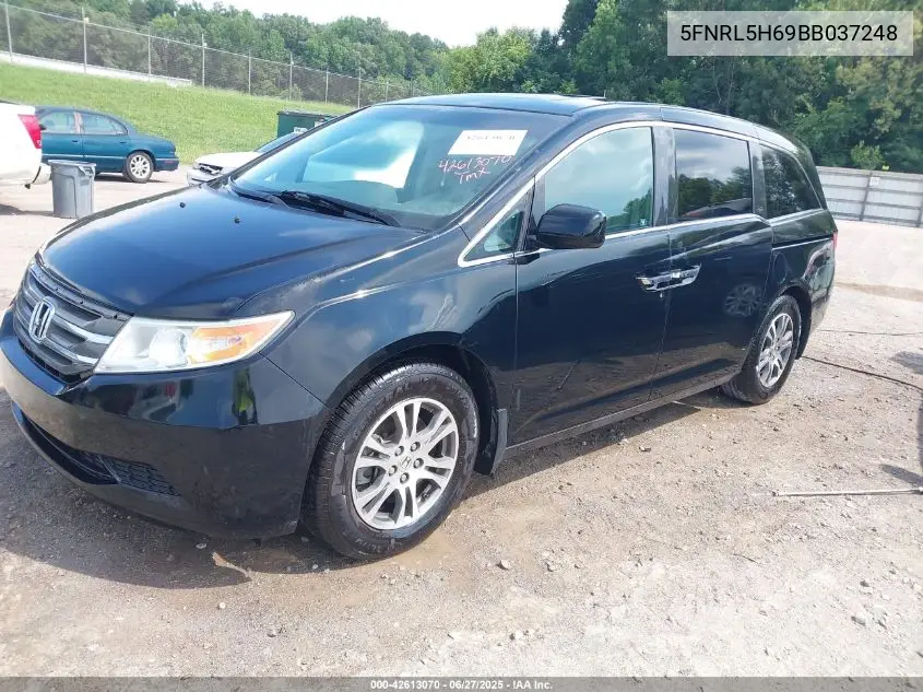 2011 Honda Odyssey Ex-L VIN: 5FNRL5H69BB037248 Lot: 42613070