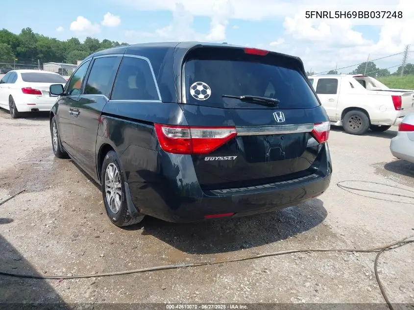 2011 Honda Odyssey Ex-L VIN: 5FNRL5H69BB037248 Lot: 42613070