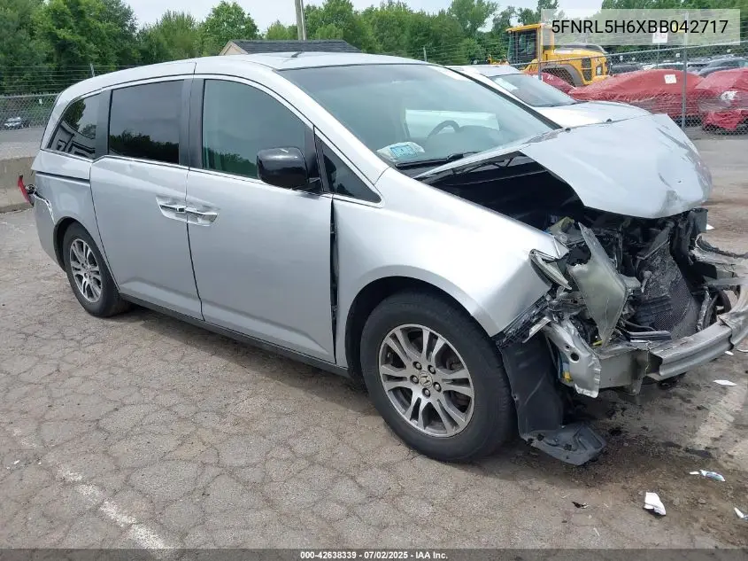 2011 Honda Odyssey Ex-L VIN: 5FNRL5H6XBB042717 Lot: 42638339