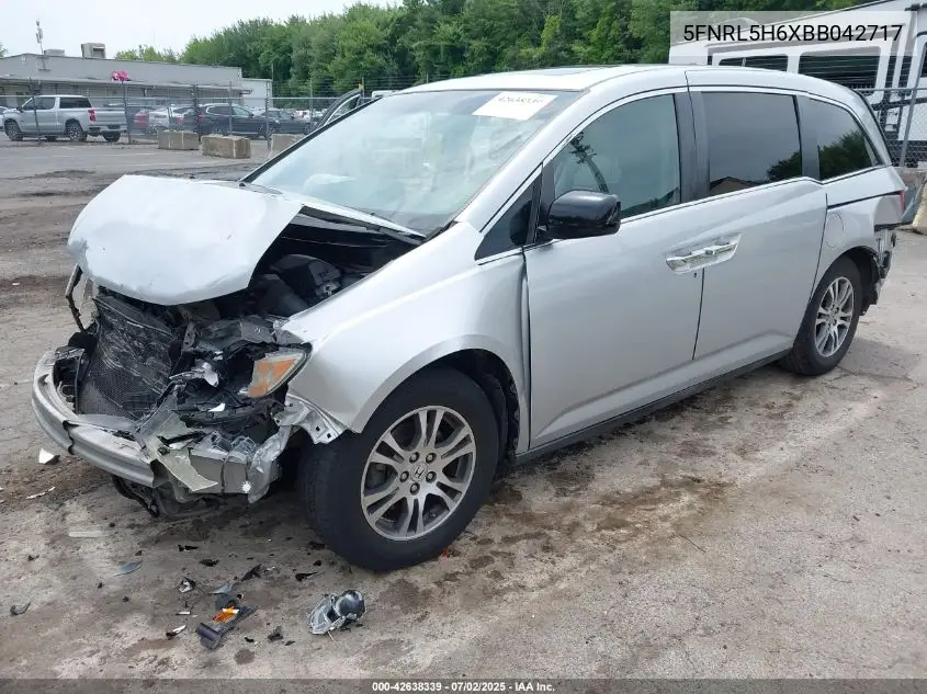 2011 Honda Odyssey Ex-L VIN: 5FNRL5H6XBB042717 Lot: 42638339