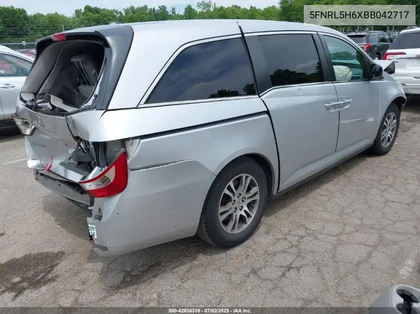 2011 Honda Odyssey Ex-L VIN: 5FNRL5H6XBB042717 Lot: 42638339
