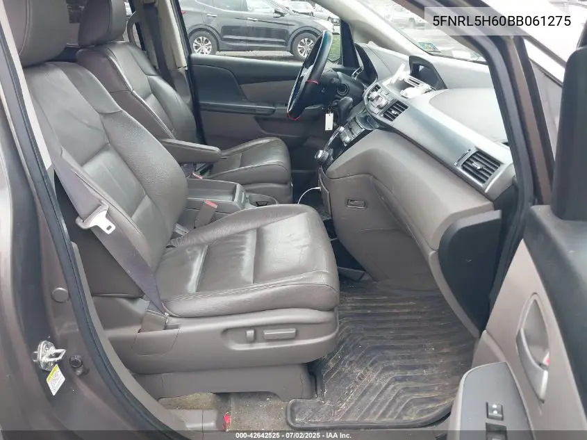 2011 Honda Odyssey Ex-L VIN: 5FNRL5H60BB061275 Lot: 42642525