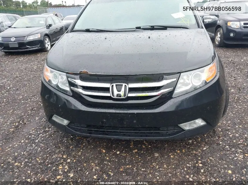 2011 Honda Odyssey Touring/Touring Elite VIN: 5FNRL5H97BB056598 Lot: 42644872