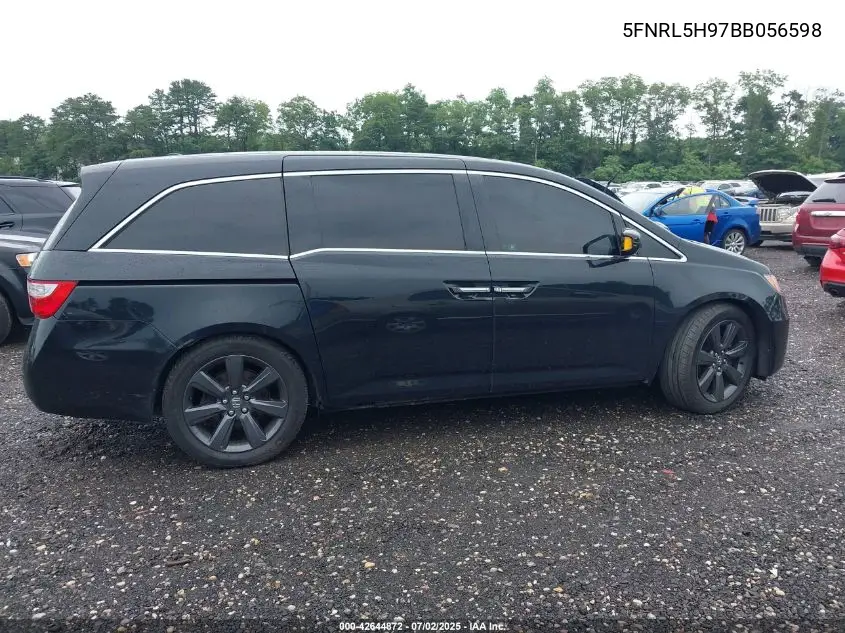 2011 Honda Odyssey Touring/Touring Elite VIN: 5FNRL5H97BB056598 Lot: 42644872