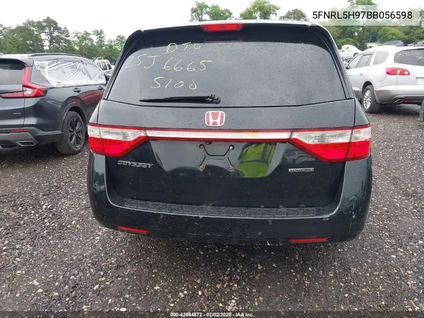 2011 Honda Odyssey Touring/Touring Elite VIN: 5FNRL5H97BB056598 Lot: 42644872