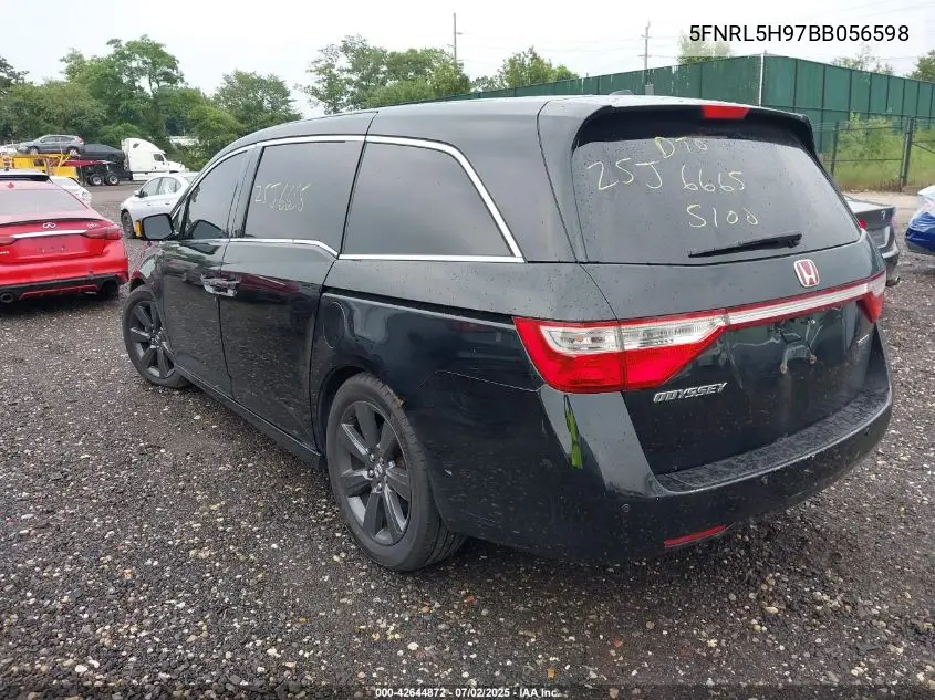 2011 Honda Odyssey Touring/Touring Elite VIN: 5FNRL5H97BB056598 Lot: 42644872