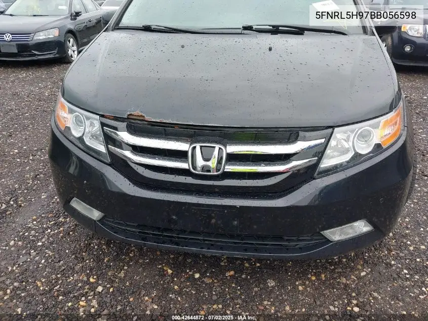 2011 Honda Odyssey Touring/Touring Elite VIN: 5FNRL5H97BB056598 Lot: 42644872
