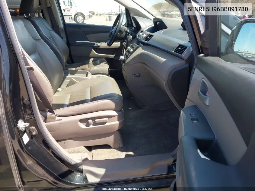 2011 Honda Odyssey Touring/Touring Elite VIN: 5FNRL5H96BB091780 Lot: 42648688